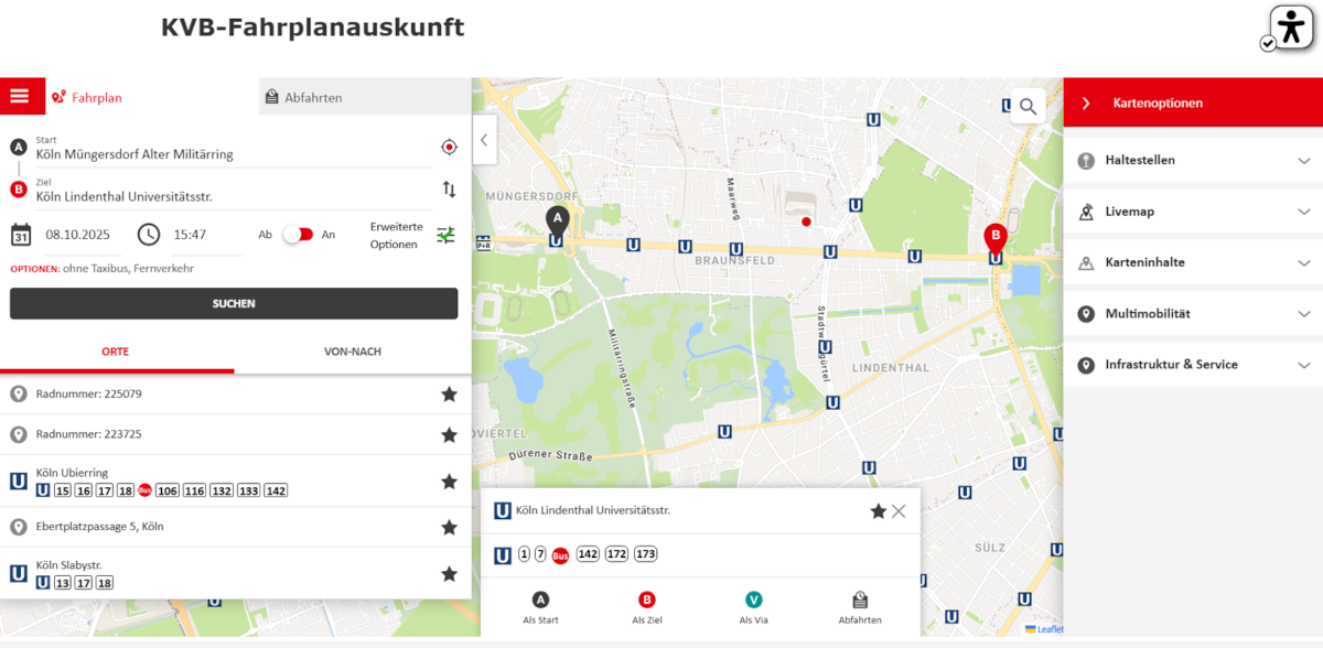 Grafik Fahrplanauskunft