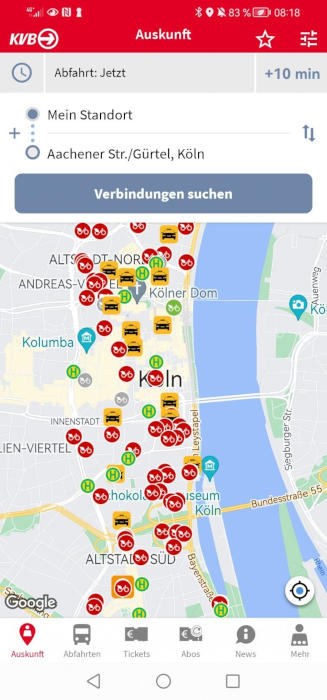 Grafik App-Anzeige Leihfahrzeugangebot