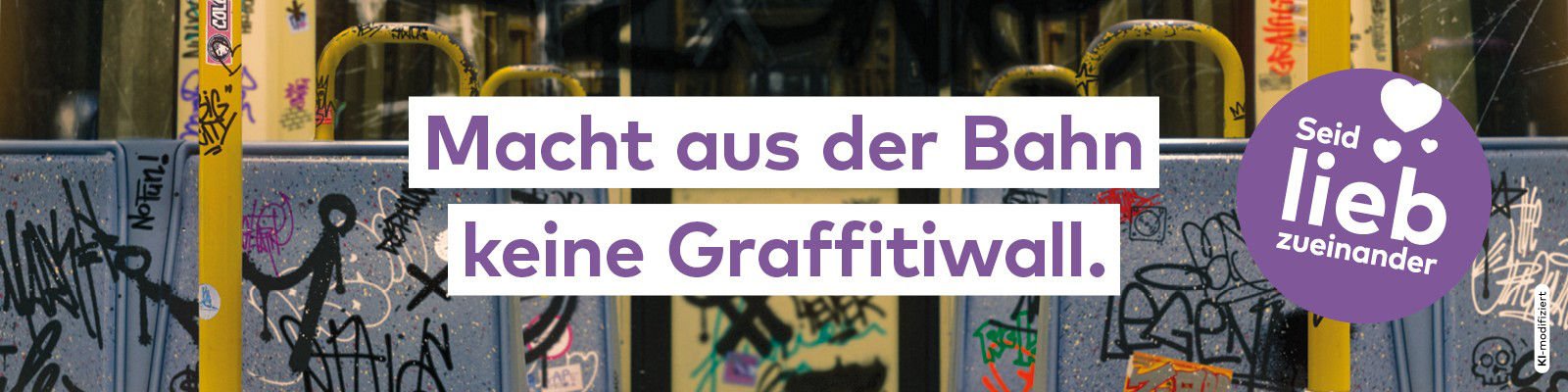 Kampagnenmotiv - Mach aus der Bahn keine Graffitiwall - KI generiert